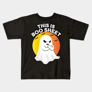 This Is Boo Sheet Ghost Retro Halloween Costume Kids T-Shirt